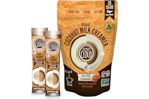 Coconut Cloud: Dairy-Free Coffee Creamer | Minimally Processed, Shelf Stable. Made from Coconut Powdered Milk. | Vegan, Gluten Free, Non-GMO. (Home, Office, Travel), Creamers (Salted Caramel - 20 Sticks)