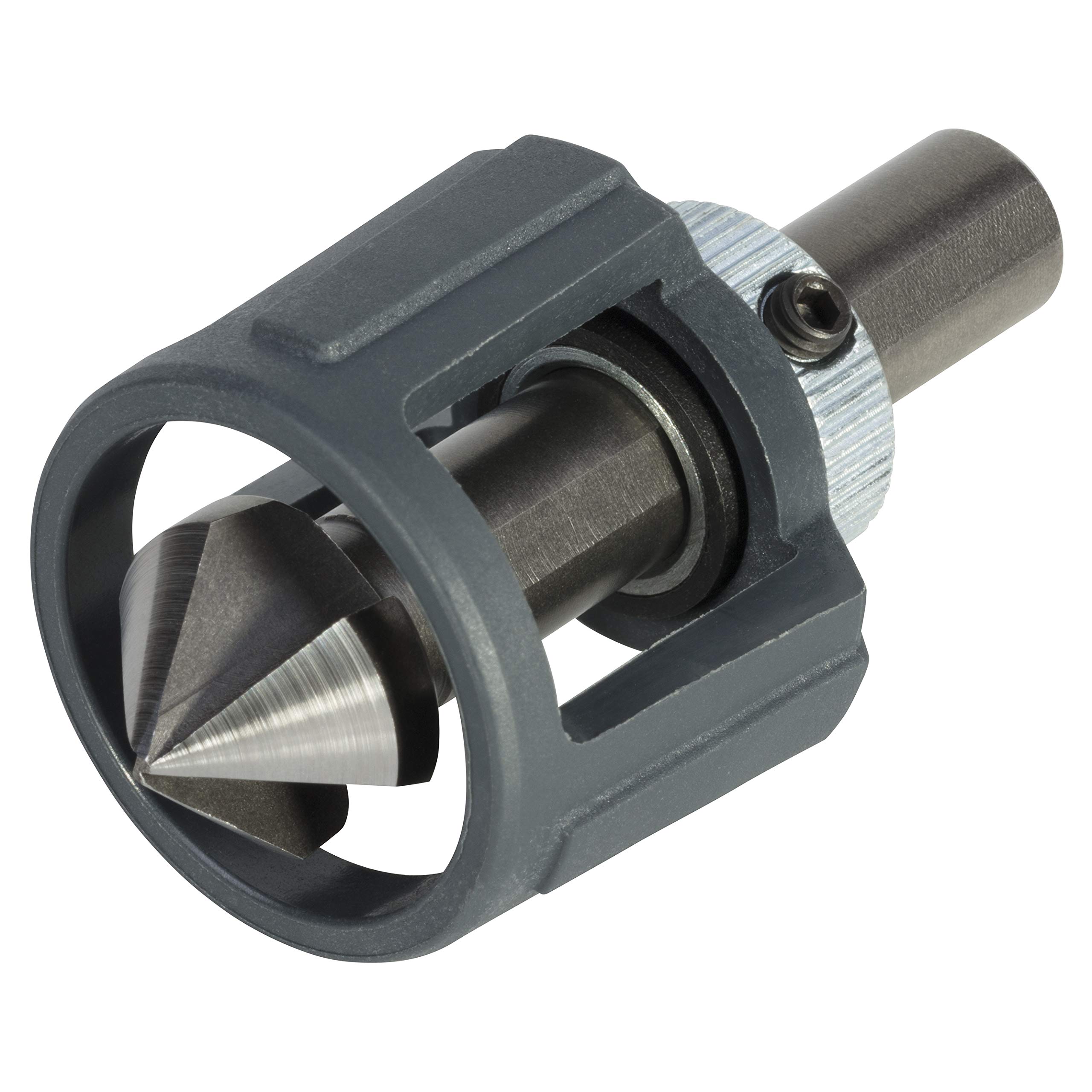 wolfcraft HSS Countersink with Depth Stop, triangular shaft I 4391000 I For deburring and countersinking bores in metal