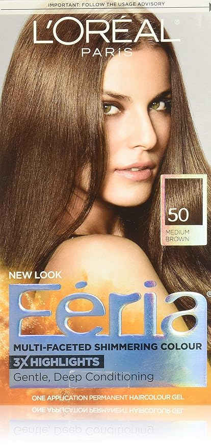 L Oreal Paris Feria Multi Faceted Shimmering Permanent Hair Color 50 Havana Brown Medium Brown 1 Kit Hair Dye
