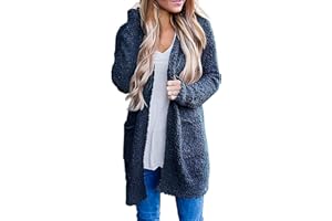 ZESICA Women's 2024 Fall Casual Long Sleeve Open Front Soft Chunky Knit Sweater Cardigan Outerwear