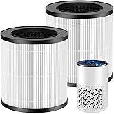 2 Pack KJ067L Air Filter Replacements Compatible with MOOKA KJ067L Air Purifier for Bedroom Home, 3-in-1 High-Efficiency Filtration for Wildfire Pet Dander Smoke Odor Dust