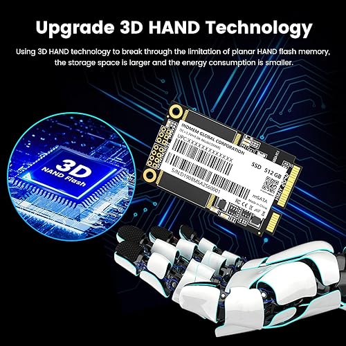 INDMEM DMMS mSATA SSD 512GB Internal Mini SATA III SSD 500GB Micro