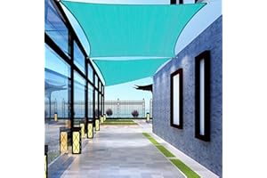 SHADEWIZ Rectangle 8' x 10' Turquoise Sun Shade Sail Canopy Awning for Patio Backyard Lawn Garden Outdoor Activities Grade UV Block Mesh Netting, We Can Make Custom Sizes