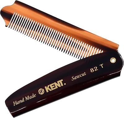 Kent 82T Handmade Folding Pocket Comb for Men Fine Tooth Made in England