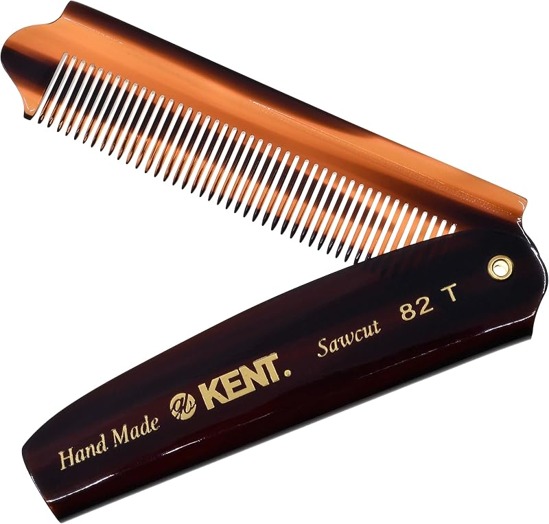 Kent 82T Handmade Folding Pocket Comb for Men Fine Tooth Made in England