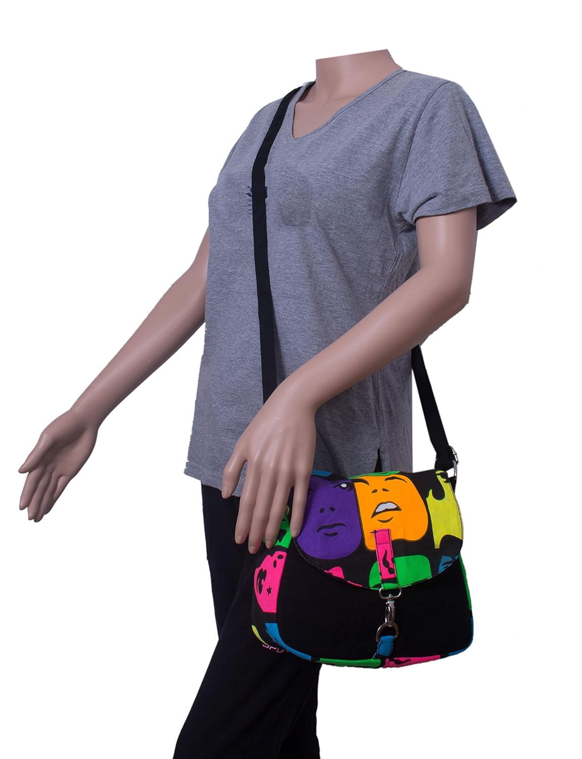 vivinkaa black face canvas sling bag for women