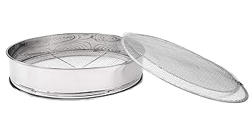 Unbekannt Gartensieb/Erdsieb Kompostsieb aus Edelstahl mit 3 Verschiedenen Siebeinsätzen zum aussieben von Erde Kompost und A