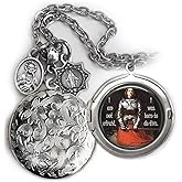 St. Joan of Arc Locket Necklace, Patron Saint Confirmation Gift, Italian Charms, Catholic Gift