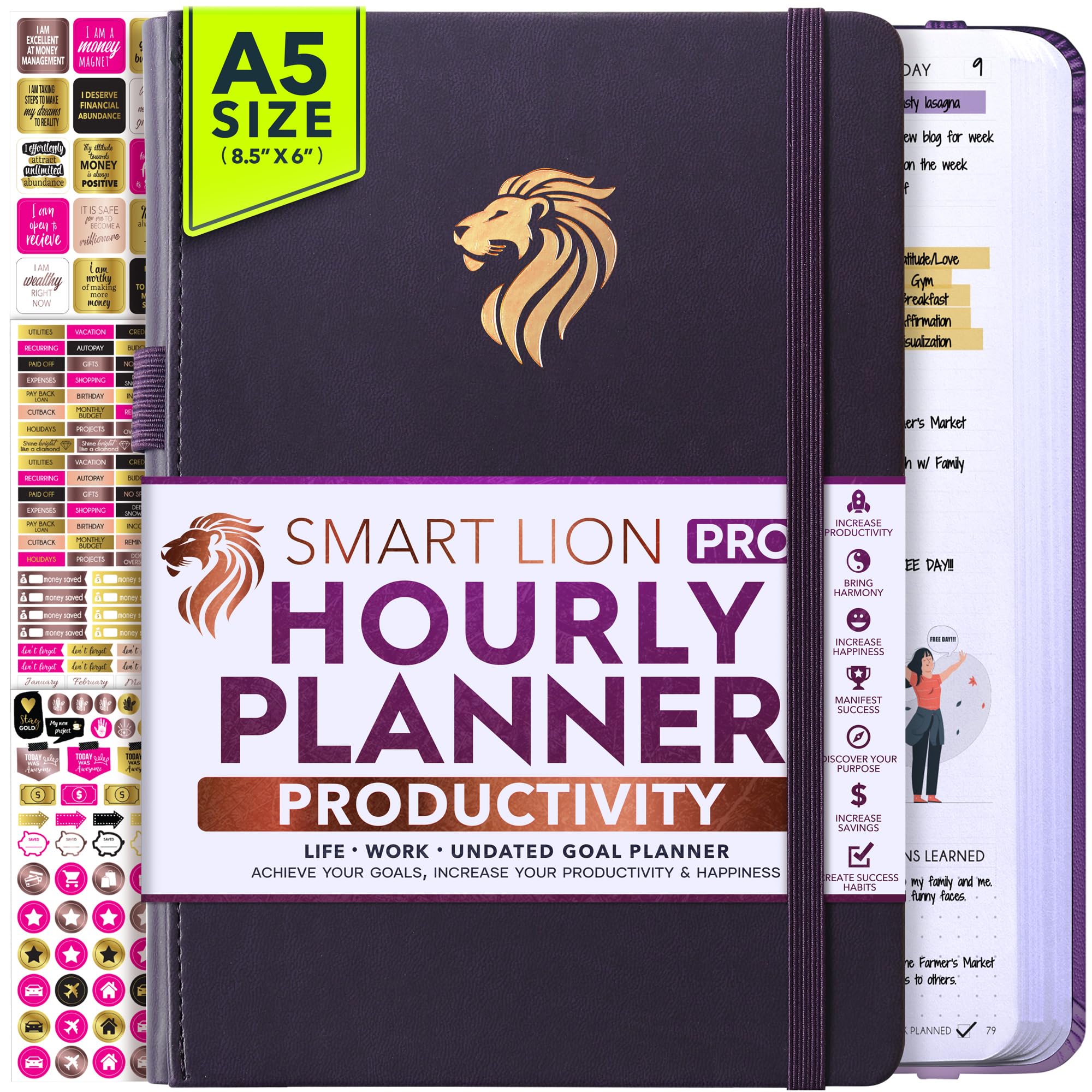 Hourly Planner - 12 Month Goal Planner, Life & Work