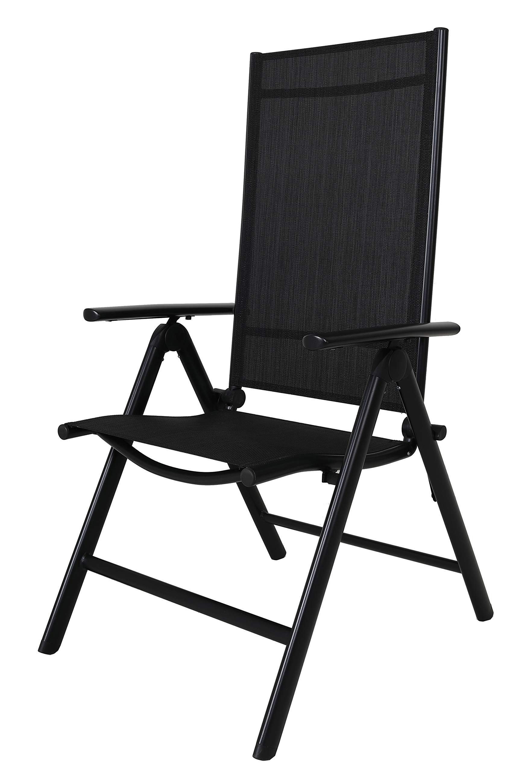 Chicreat High-Back Folding Camping Chair, Black, Aluminium