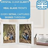 Clay Roberts Double Photo Frame 6x4 White Holds 2 Portrait Frames Twin Hinged view 3