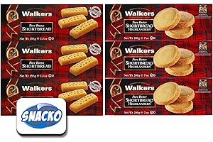 Scottish Shortbread Cookies Variety Pack Combo: Three - 7 Oz Walker Shortbread Highlanders & Three - 5.3 Oz Walkers Shortbread Fingers Bundle Plus Snacko Ref Magnet. Great for Tea Time & Gourmet Gifts