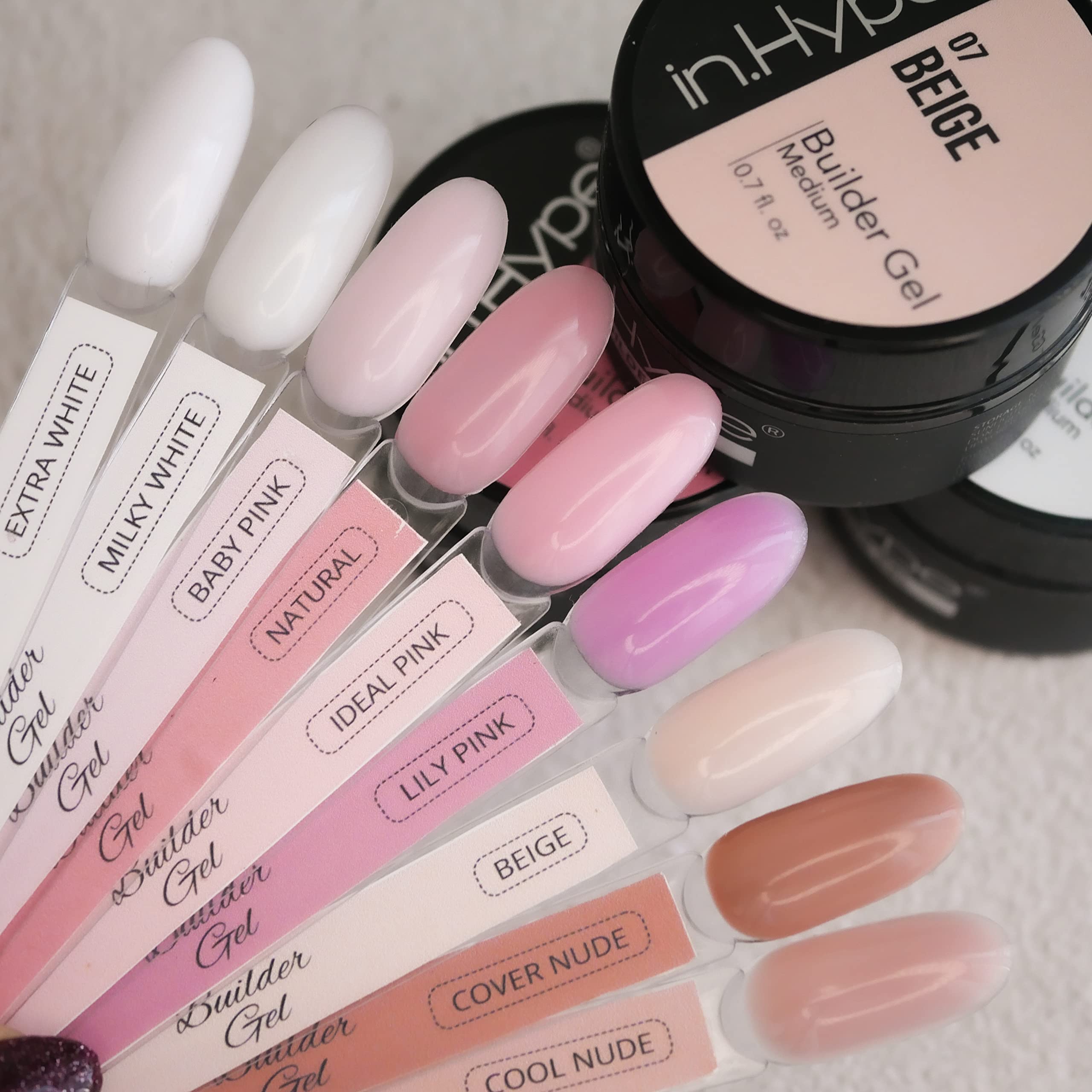 IN.HYPE UV/LED Hard Builder Gel for Nail Extension/Strengthening Beige #7. Sculpting color uv gel. - Image 4