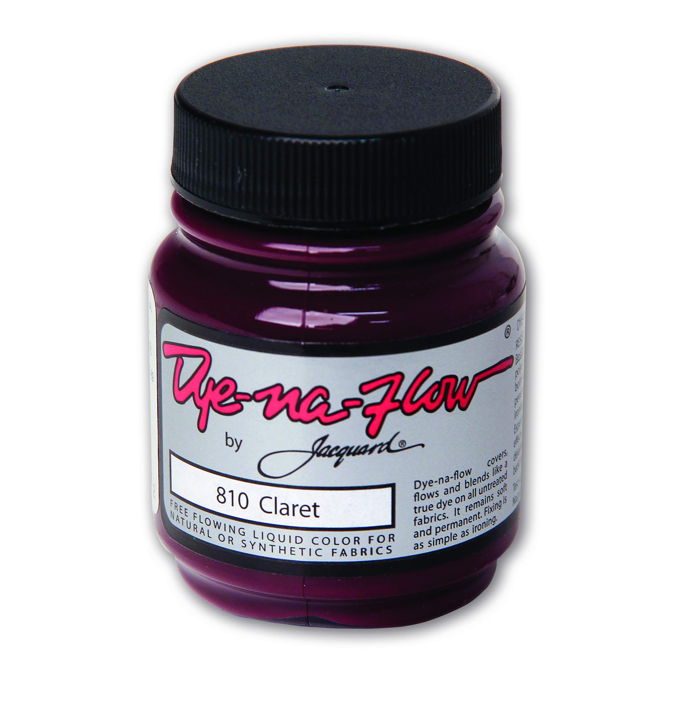 Jacquard Dye-Na-Flow Liquid Fabric Paint, Versatile Flowing Acrylic for Silk Painting, Wood Staining and Textile Art, Permanent Colour for Crafts, Claret, 66.54 ml