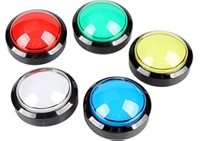 EG STARTS 5X New 60mm Dome Shaped LED Illuminated Push Buttons for Arcade Coin Buttons Machine Operated Games DC 12V