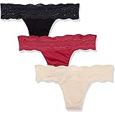 Cosabella Women's Dolce Thong-3 Pack Set, Black Blush Tourm, One Size Fits All