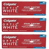 Colgate Optic White Stain Fighter Anticavity Fluoride Toothpaste, Fresh Mint Gel, 4.2 Ounces (Pack of 3)