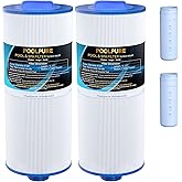 POOLPURE Removable Handle Spa Filter Replaces PJW60TL-OT-F2S, Jacuzzi Prem J300, J400, Unicel 6CH-961, 6541-383, 6540-476, 60 sq.ft Filter Cartridge with Built-in Dispenser, 2PACK