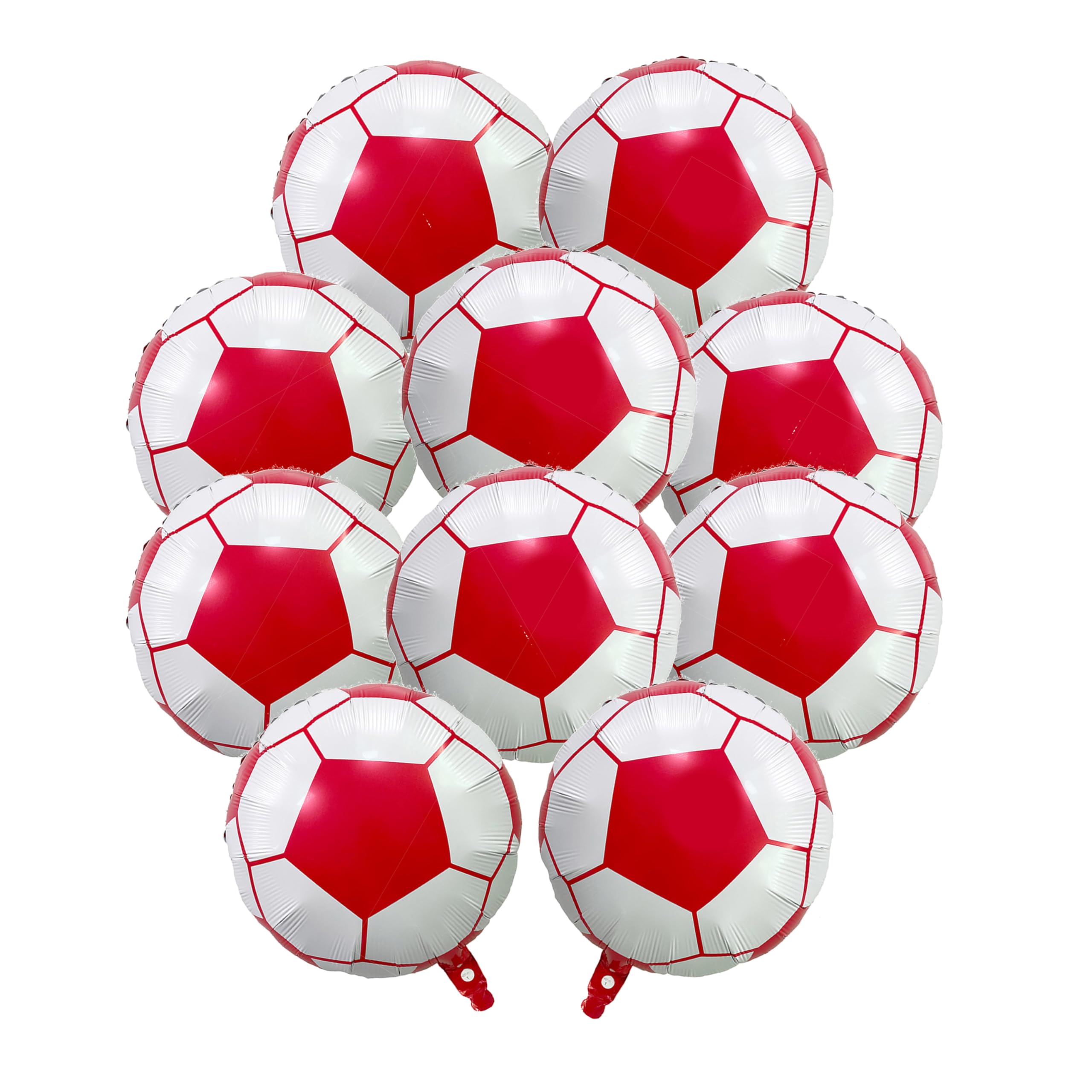 Photo 1 of 10pcs Soccer Balloons Soccer Glove Balloons 18 Inch Sports Balloons Soccer Themed Party Supplies Decorations for Boys Girls Summer Birthdays Party Red