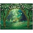 Funnytree 118" x 95" Spring Enchanted Garden Backdrop Forest Fairy Wonderland Woodland Background Wedding Baby Shower Birthday Party Banner Cake Smash Decor Studio Portrait Prop Photobooth