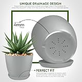 Utopia Home Plastic Planters Grey 5 Pack Multisize Indoor Flower Pots Decorative view 3