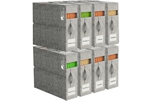 ZENSTORAGE 8Pack Sheet Organizers for Linen Closet - King/Queen Size Bedding Storage Boxes with Clear Window | Foldable, Dustproof Linen Organizer for Blankets & Sheet Sets,Grey