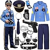 Soyoekbt Police Costume for Kids Policeman Uniform Outfit for Boys Girls with Toy Gun for Halloween Party