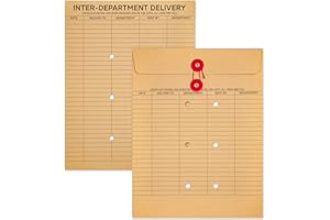 Interoffice Envelopes with String, 10" x 13" String Tie Interdepartmental Envelopes, Sturdy 100gsm Paper (Pack of 100)