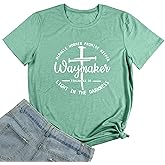 YITAN Women Waymaker Graphic T Shirts Cute Summer Casual Tee Tops