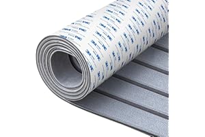 Fullfire EVA Foam Boat Flooring Sheet Faux Teak Marine Decking with Adhesive Backing, Boat Deck Pad for Yacht RV Jet Ski Kayak 96"x47"/35"/24"/16", 47"x16"