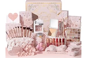 QINLINE Teen Girl Gifts Trendy Stuff, 10 Positive Affirmation Cards & Empowering Challenges to Unlock 10 Wrapped Makeup Gift Set Motivational Birthday Christmas Gift Stocking Stuffers for Tween & Teenage Girl