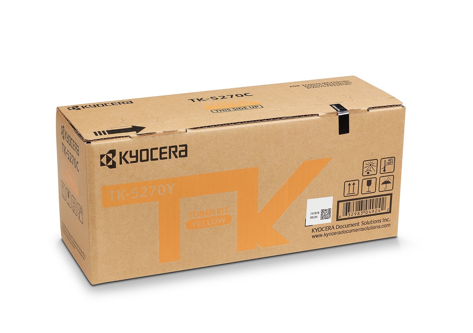 Kyocera TK-5270Y Yellow Original Toner Cartridge 1T02TVANL0. Compatible with P6230cdn, M6230cidn and M6630cidn