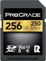 ProGrade Digital 256GB UHS-II SD Card V60 130MB/s Write 250MB/s Read