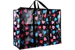 Extra Heavy Duty Large Moving Bags with Strong Zipper & Comfortable Handles, Sturdy & Durable Clothes Storage Bags Totes Bins