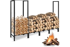 KYATE 5.2ft Wood Racks Outdoor for Firewood Log Stacker Storage Holder Heavy Duty Lumber Stand Sturdy for Courtyard Patio Fireplaces Stoves Carrier Organizer
