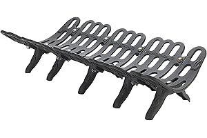 HY-C Liberty Foundry G500-36-BX 33" Self-Feeding Cast Iron Fireplace Grate with 2 ¾" Clearance, 33" W x 15" D X 7.5" H