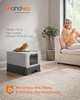 Feandrea Hidden Cat Litter Box with Door, Slide-Out Tray, Anti-Tracking view 3
