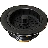 Westbrass D214-12A 3-1/2" Post Style Large Kitchen Sink Basket Strainer, Antique Bronze