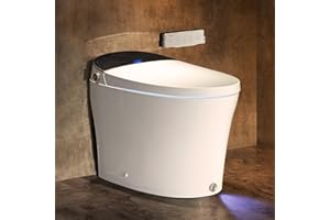 Casta Diva Smart Toilet with Bidet Built in, Auto Open/Close, Foam Shield, 1000g MaP Flush, Heated Seat, Foot Kick & Blackout Flush, Bidet Toilet with Night Light for Bathrooms