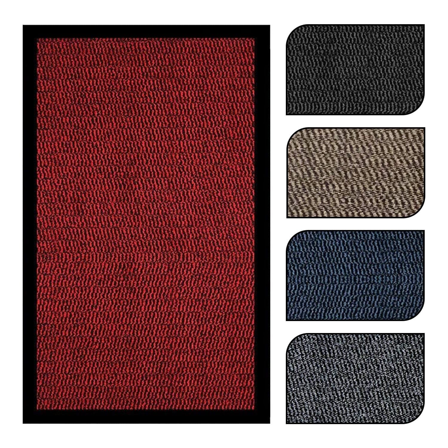 JKZ RUG AND DOORMATS Door Mat Heavy Duty Non Slip Outdoor Indoor Door Mat Rubber Door Floor Mats Kitchen Mats Dirt Trapper Barrier Mats Washable Entrance Mats