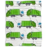 Ottoy Green Garbage Trash Truck Baby Blanket Gifts Garbage Truck Soft Toddler Blanket for Boys, Girls, Infant, Newborn Receiving Garbage Truck Throw Blankets for Birthday Gifts 40"x30" (Toddler)