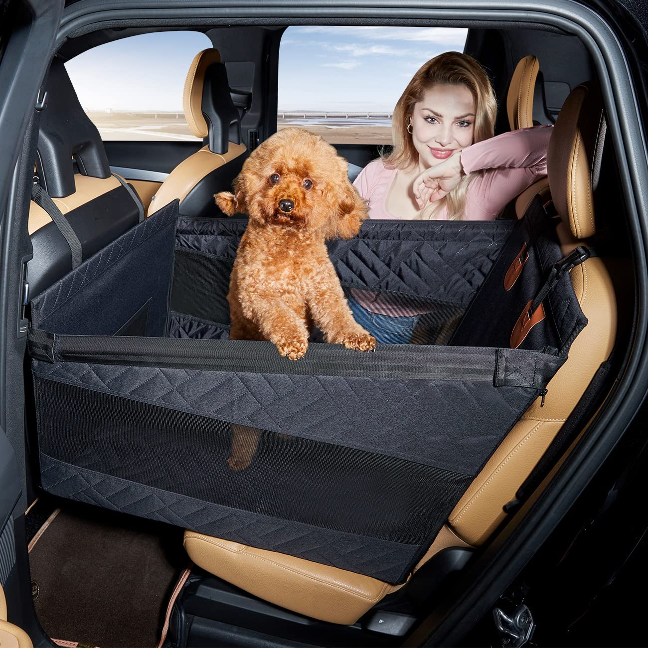 Photo 1 of ****DIRTYYYYY****** TKYZ Medium Dog Car Seat,Back Seat Extender for Dogs,Waterproof Large Dog Seat Cover for Backseat, Pet Bed for Car Hammock(Black-s)