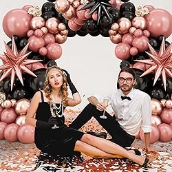 Dusty Pink and Black Balloon Arch,Balloon Garland