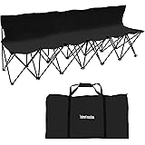 Portable 6-Seater Folding Team Sports Sideline Bench with Back by Trademark Innovations
