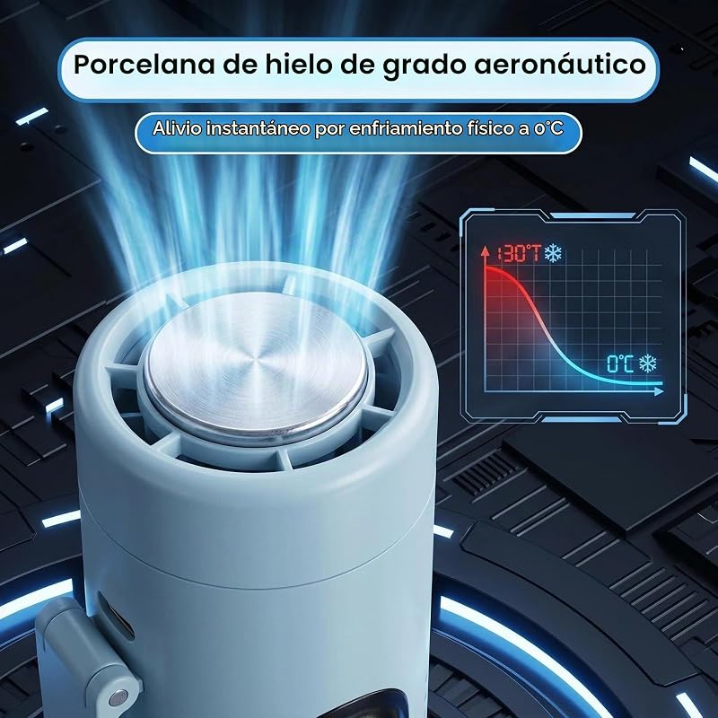 Mini Ventilador Portátil 3 en 1 con Placa Refrigerante 5 Velocidades, Pantalla LED, USB Tipo C, Clip, Soporte y Linterna para Viaje, Oficina, Camping, Playa y Uso Diario (Azul) — foto 2 de 8