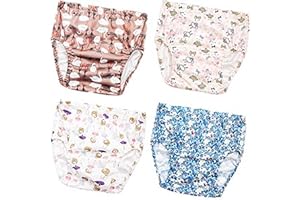 Joyo roy Cloth Diapers Plastic Underwear Covers for Potty Training Underwear for Toddlers 4 Pack Reusable Baby Swim Diaper Le