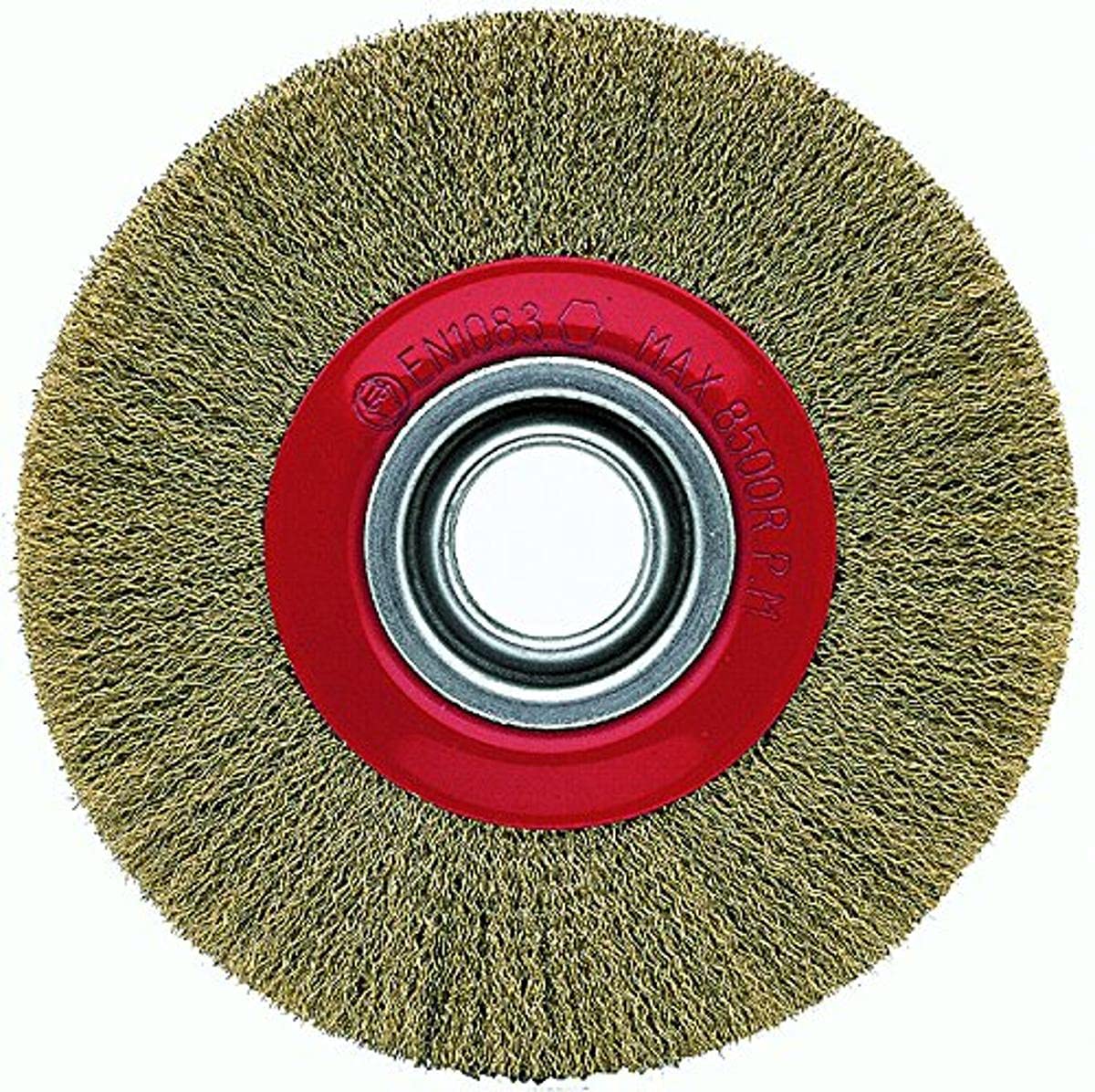 Bellota 50810-20020 Industrial Circular Brush with Brass-Plated Steel Wire - 20 mm Long and 200 mm in Diameter