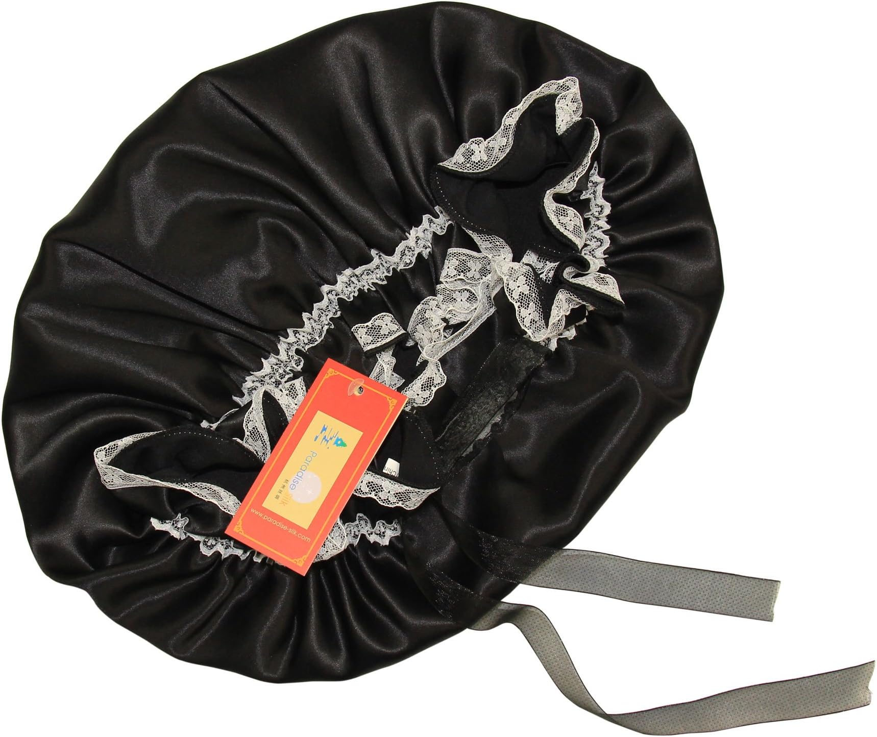 Paradise Silk Real Silk Slumber Cap Sleeping Hat W/Lace