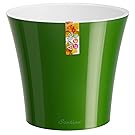 Santino Self Watering Planter Arte 6.5 Inch Green-Gold/White Flower Pot