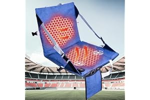 comincia Heated Stadium Seats for Bleachers,Portable Stadium Seat Cushion with 3 Level Adjustment Heating Massage,Cordless Rechargeable USB Powered Foldable Heated Seat Cushion for Bleachers Stadiums